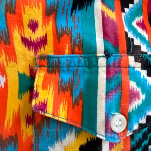 Wrangler Men's Brushpopper Southwestern Pearl Snap Shirt SEE DESCRIPTION - Picture 12 of 15